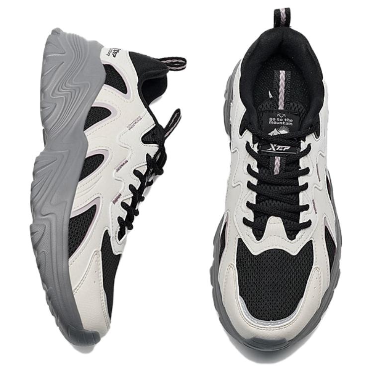 XTEP Abrasion Resistant Lightweight Wear resistant And Lightweight Low top Outdoor Shoes Women’s Beige Black