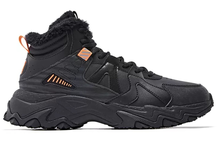 QIAODAN Padded And Fleece Lined Insulated Shoes, Comfortable Slip Resistant, Abrasion Resistant, Thermal High top