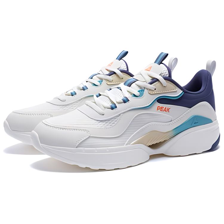 PEAK Comfortable Slip Resistant And Breathable Low top Platform Casual Running Shoes Men’s White