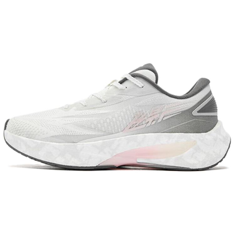 QIAODAN Flying Shadow 4.0 Fabric Cushioning Slip Resistant Low top Casual Running Shoes Women’s White Gray