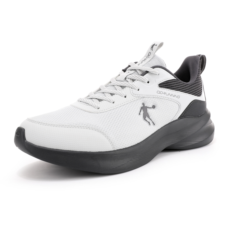 QIAODAN Slip Resistant Abrasion Resistant Slip Resistant Abrasion Resistant Low top Running Shoes Men’s Gray Black