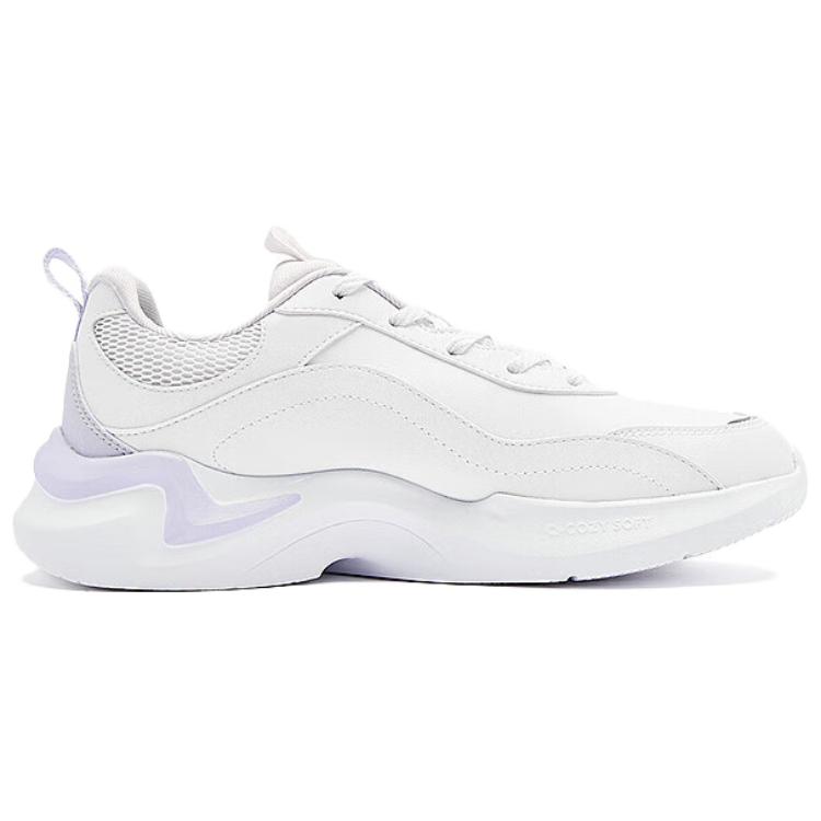 QIAODAN Cushioning, Wear Resistant Low top Casual Running Shoes Women’s White Purple