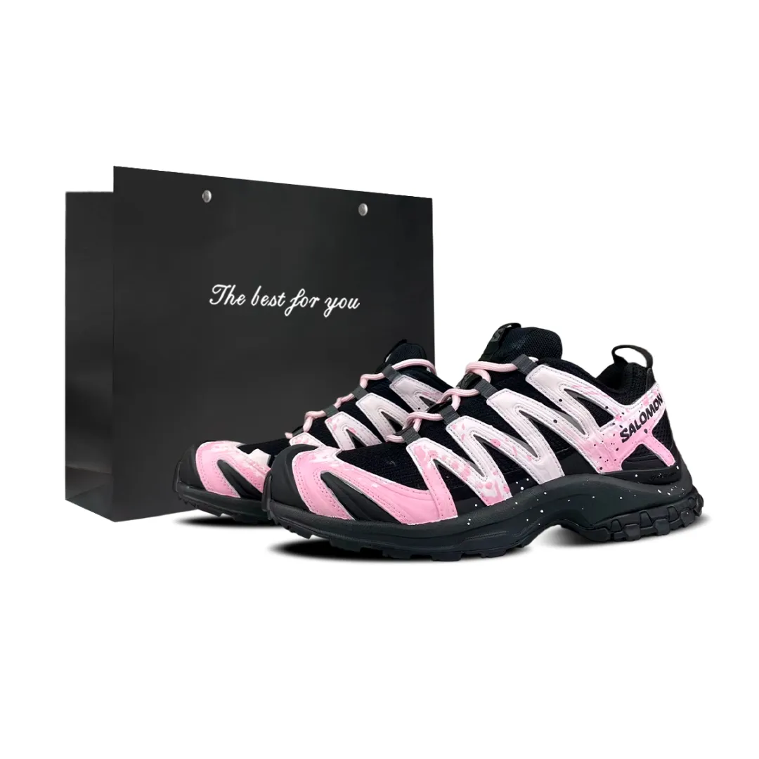 SALOMON XA PRO 3D LA YAUTE Cushioning Breathable Support Low top Trail Running Training Running Shoes Unisex Black Pink