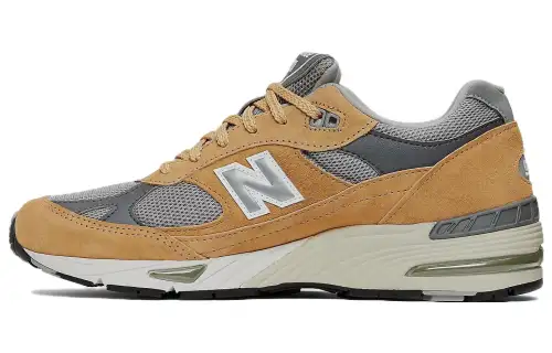 New Balance NB 991 series comfortable fabric leather shock-absorbing and wear-resistant low-top running shoes men's khaki British made