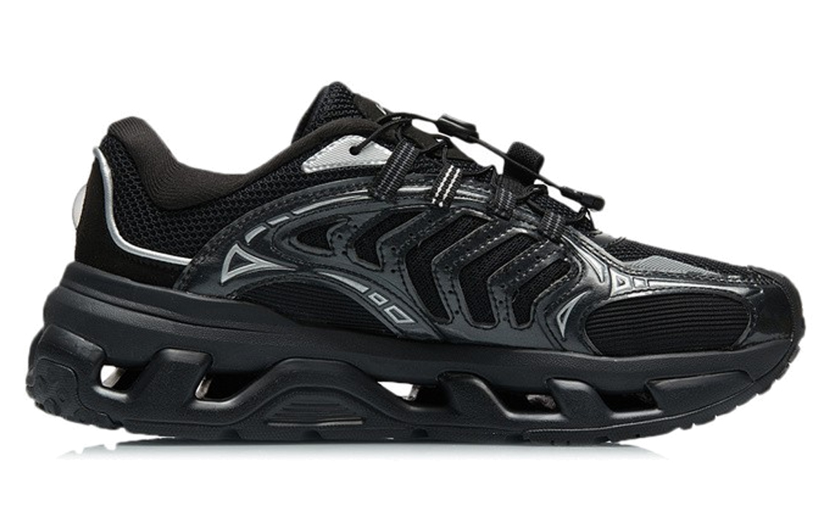 Li Ning Mountain Color Reflective Abrasion Resistant Breathable Low top Running Shoes Women’s Black