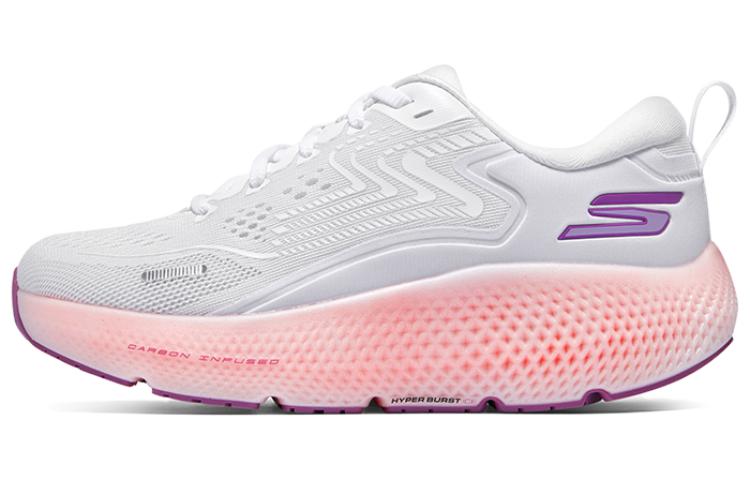 Skechers Skechers Go Run Max Road 6 Arch Fit Sports and Leisure Low-top Running Shoes Women's White Pink Purple