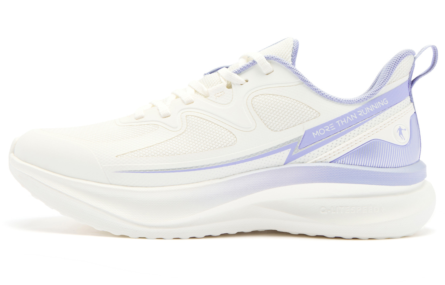 QIAODAN Yue Run Low top Q LITESPEED Technology Running Shoes Women’s Ivory Light Moon Purple
