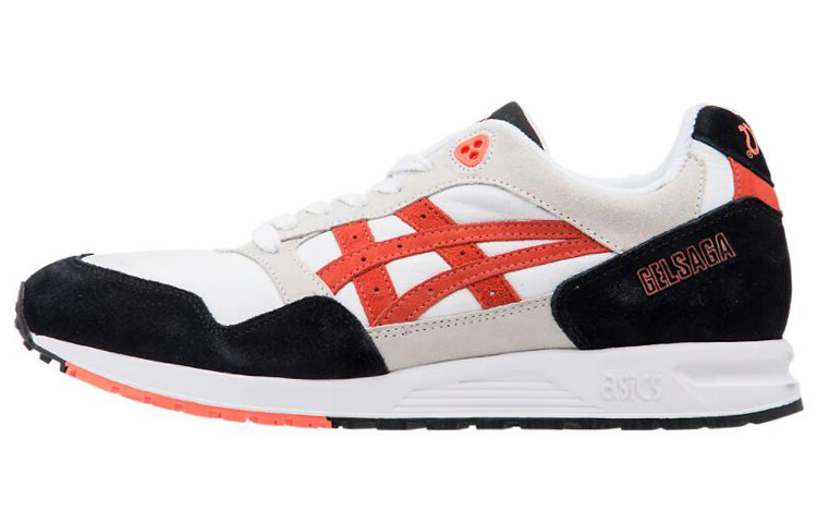 ASICS Gel Saga Running Shoes Unisex Low Top Black/White/Orange
