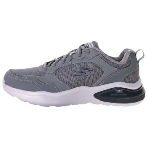 Skechers Air Cushioning Mesh, Leather Cushioning Breathable Low top Running Shoes Men's Gray