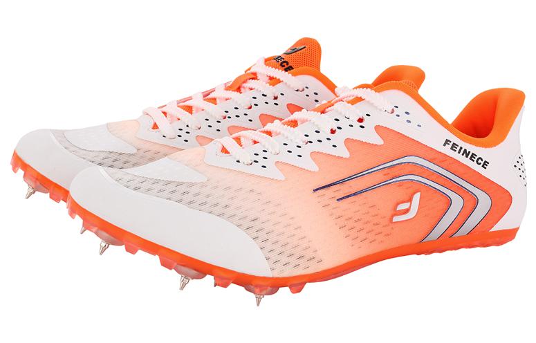 FEINECE Running Shoes Unisex Low Top White Orange