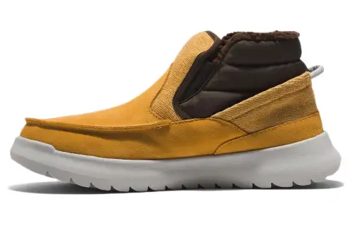 Timberland EZ LOUNGE Leather Abrasion Resistant Abrasion Resistant Mid top Outdoor Boots Men's Yellow White