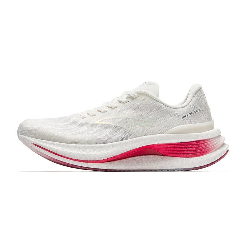 Anta Running Collection Fabric Slip Resistant, Abrasion Resistant, Breathable Low top Running Shoes Women’s White Pink