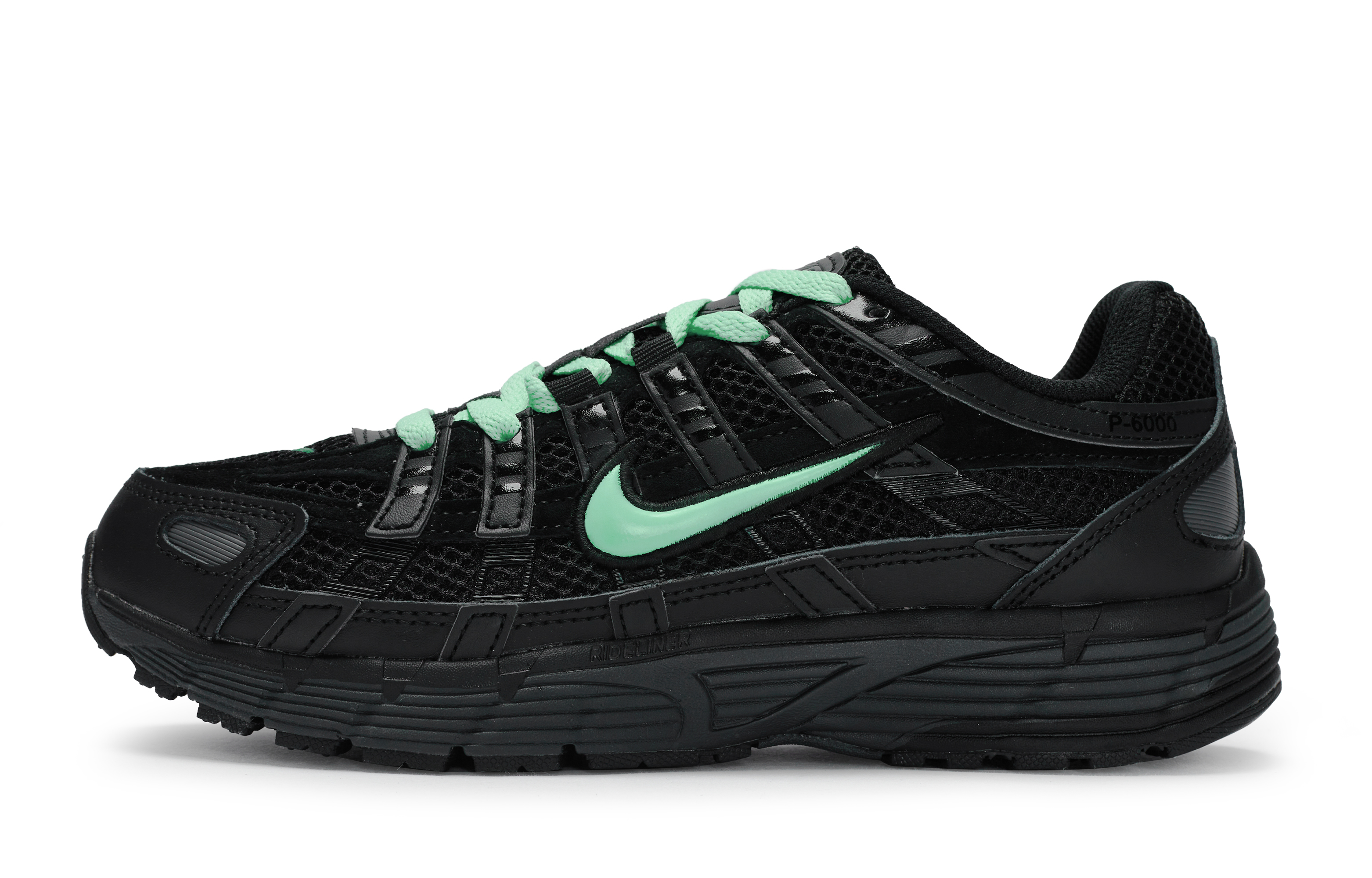 Nike P 6000 Slip Resistant Low top Running Shoes Unisex Black Green