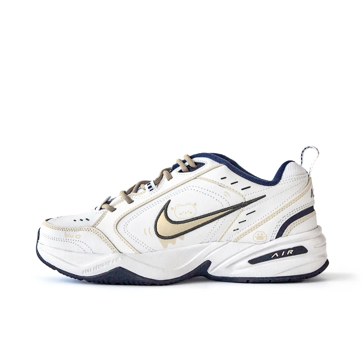 Nike Air Monarch 4 Abrasion Resistant Low top Chunky Sneakers Unisex Light Yellow