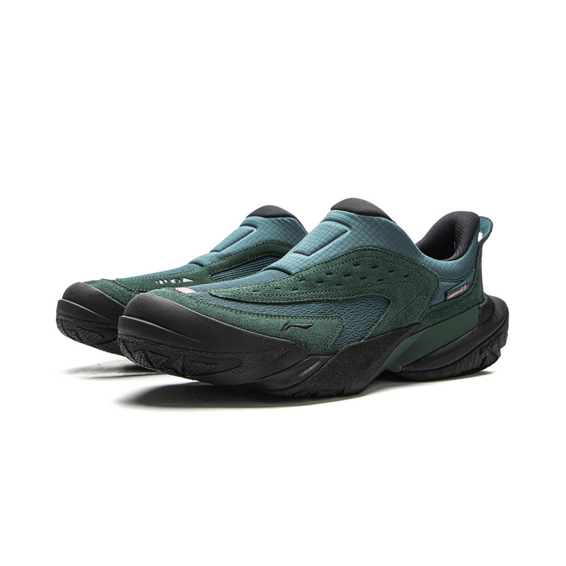 Li Ning Outdoor CF Tracing Cushioning Rebound Cushioning Rebound Low top Outdoor Shoes Unisex Blue Green