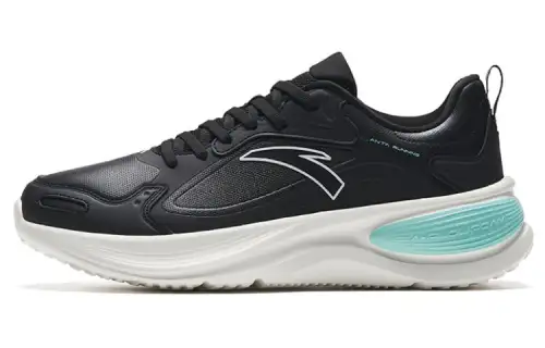 Anta Cloud Path Comfortable Slip Resistant Abrasion Resistant Low top Running Shoes Men's Black White Green