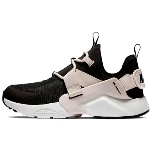 Nike Air Huarache Cushioning Slip Resistant Low top Running Shoes Women's Black White Pink