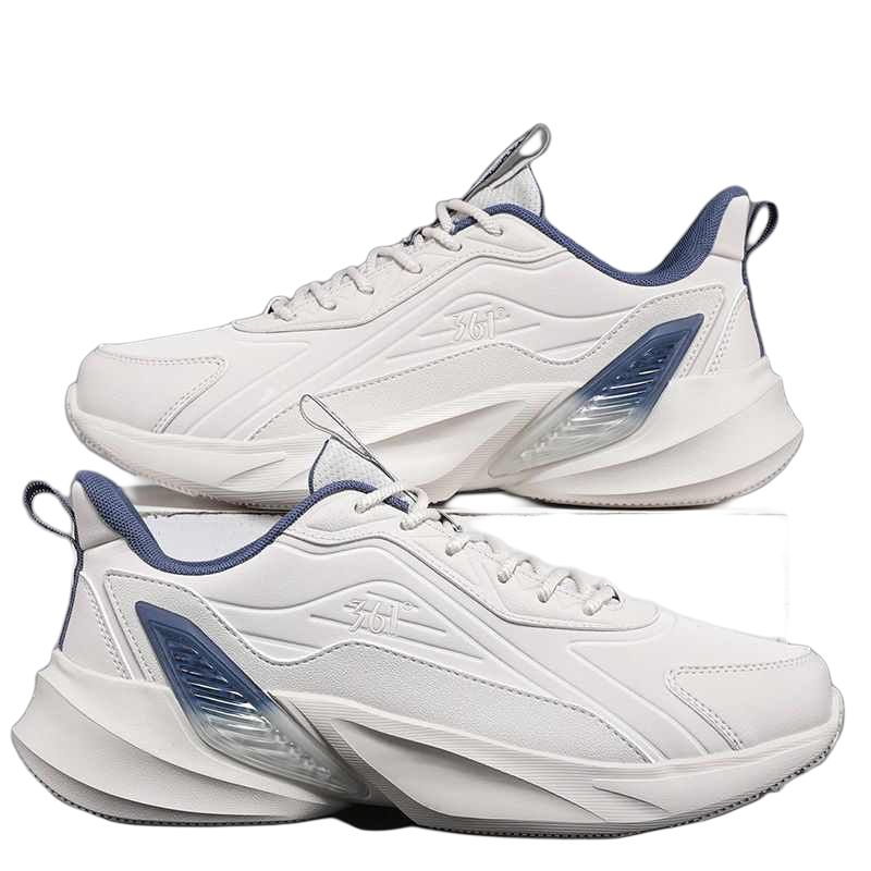 361° Cushioning Slip Resistant Abrasion Resistant Low top Running Shoes Men’s White Blue
