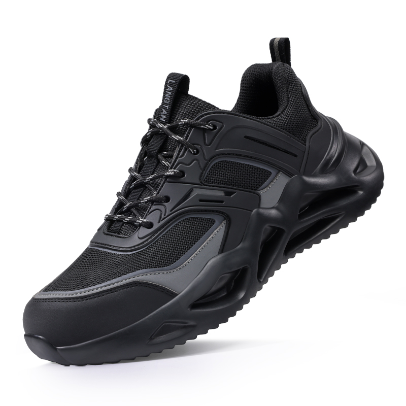 LANGTAN Breathable Lightweight Breathable And Lightweight Low top Outdoor Shoes Unisex Black
