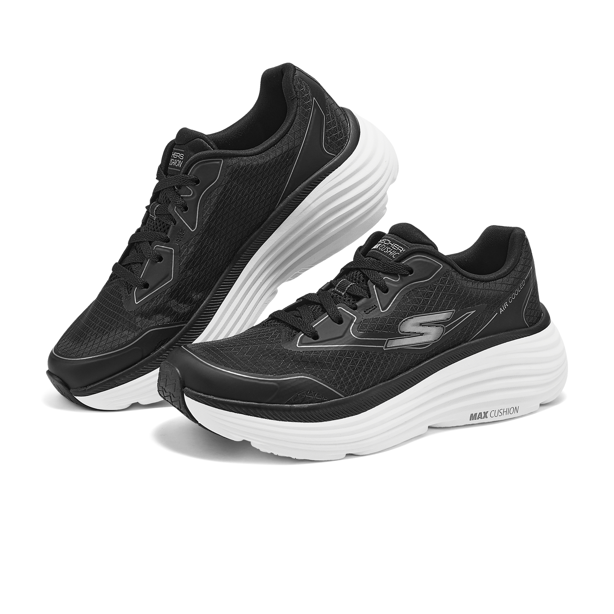 Skechers Max Cushioning Fabric Breathable, Lightweight, Supportive, And Abrasion Resistant Low top Casual Running Shoes