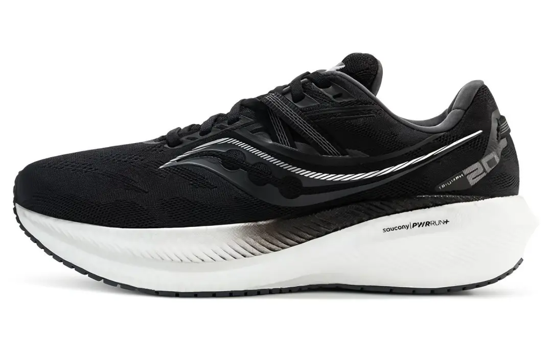 Saucony Triumph 20 Slip Resistant Abrasion Resistant Low top Casual Running Shoes Men's Black White