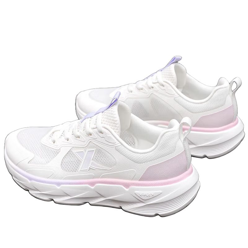 XTEP Cushioning Breathable Rebound Low top Casual Running Shoes Women’s White Pink