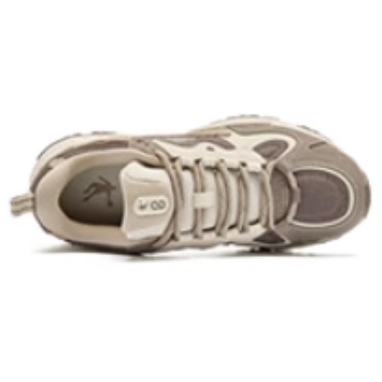 QIAODAN Cushioning Slip Resistant Abrasion Resistant Low top Trail Running Sprint Running Shoes Women’s Beige Brown