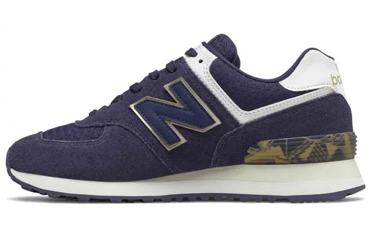 New Balance NB 574 Running Shoes Women's Low Top Marine Blue/Gold