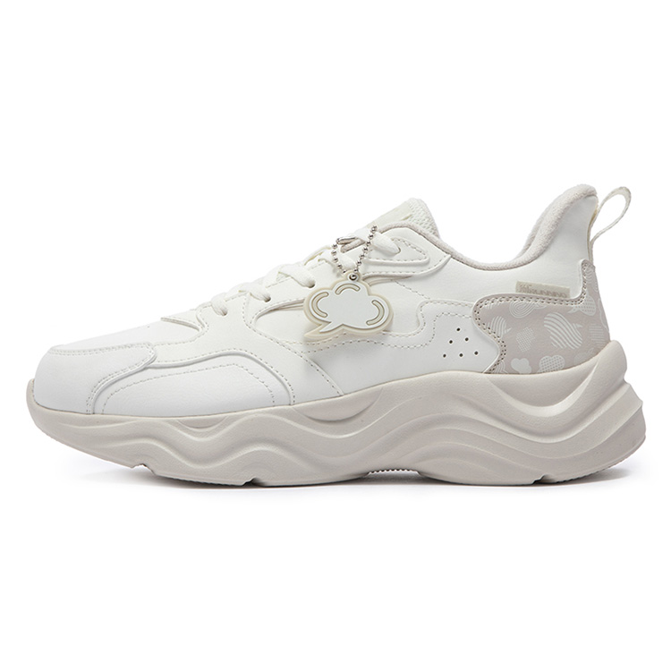 361° Linglong Collection Slip Resistant Abrasion Resistant Low top Running Shoes Women’s White Beige