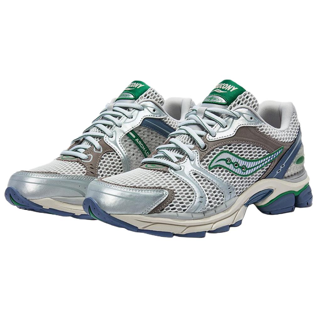 Saucony ProGrid Triumph Victory 4 Low top Casual Running Shoes Unisex Silver Brown Green