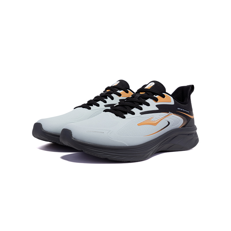 Erke Cushioning Abrasion Resistant Waterproof Low top Sprint Running Shoes Men’s Gray Black