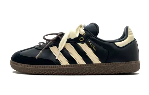Adidas Originals SAMBA OG Slip Resistant Slip Resistant Low top Skateboard Shoes Unisex Black Yellow