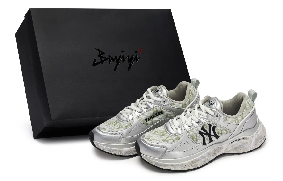 MLB Fast Ball Classic Monogram Low top Running Shoes Unisex Gray Silver