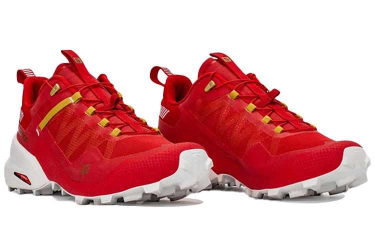 SALOMON Comfortable Cushioning Slip Resistant Abrasion Resistant Low top Running Shoes Unisex Red