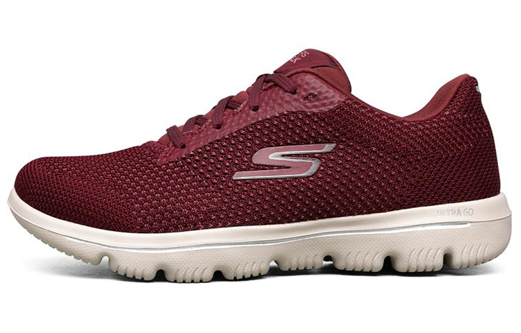 Skechers Skechers Go Walk Evolution Ultra Everyday Versatile Casual Fabric Shock Absorbing Wear-Resistant Lightweight Breathable Low-top Marathon Running Shoes Women's Burgundy