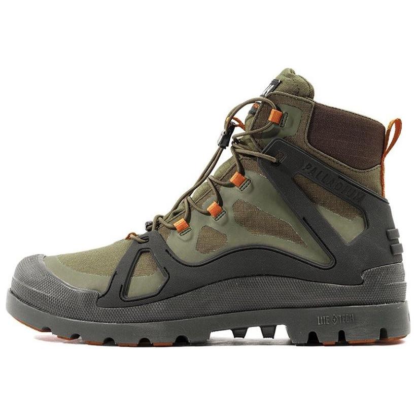 Palladium Pampa Waterproof Slip Resistant Waterproof And Slip Resistant High top Outdoor Shoes Men's Army Green