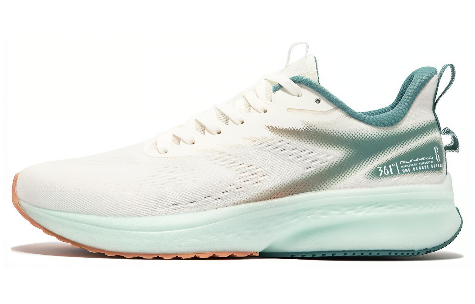 361° Cushioning Slip Resistant Abrasion Resistant Low top Running Shoes Men’s White Cyan