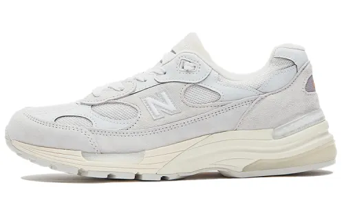 New Balance NB 992 retro low-top running shoes for men and women, gray and white, made in the United States