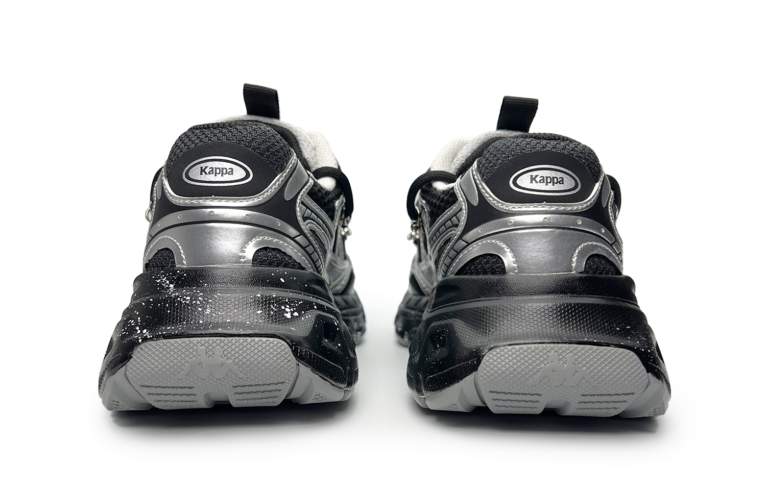 Kappa Cushioning Abrasion Resistant Breathable Lightweight Rebound Low top Running Shoes Unisex Black Silver