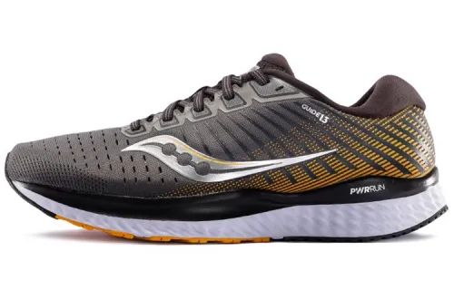 Saucony Guide 13 Non slip Lightweight Low top Running Shoes Men's Gray Yellow
