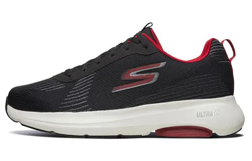 Skechers Go Run Viz Tech Lace Up Fabric Low top Running Shoes Men's Black Red