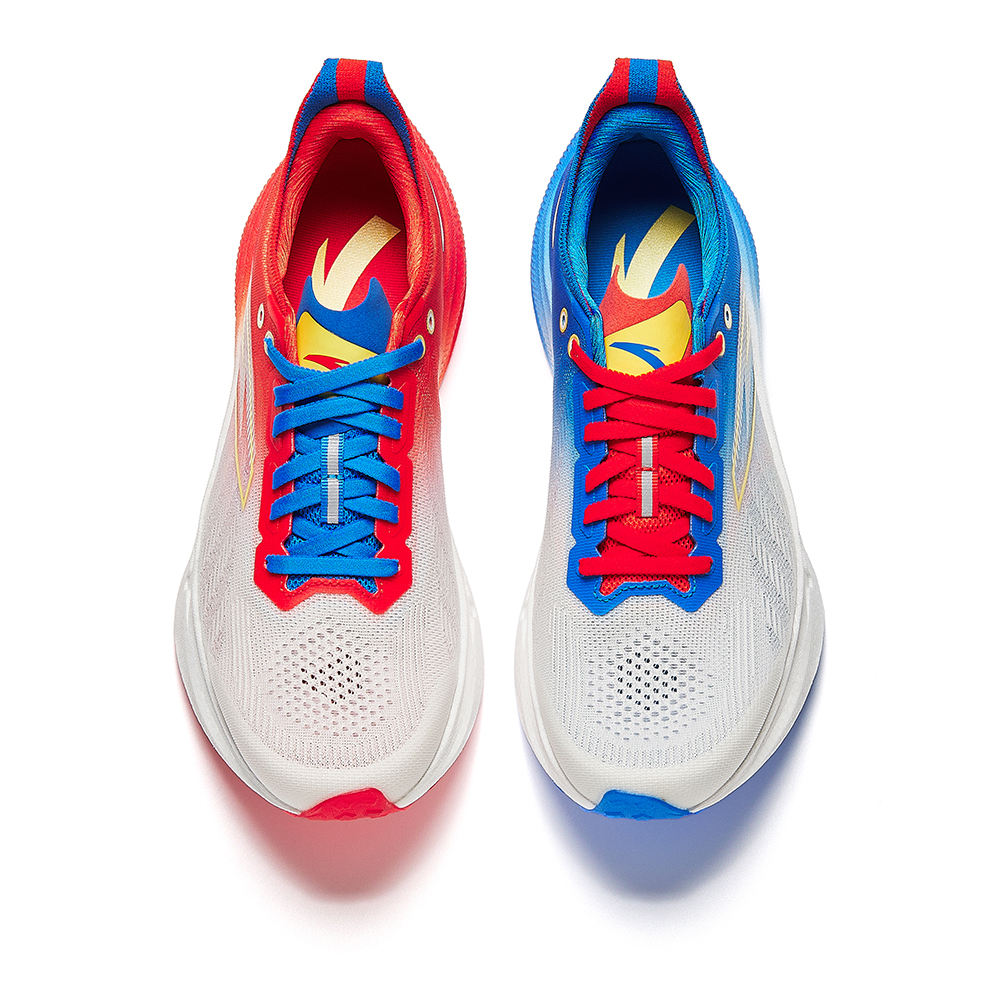 Anta Low top Carbon Plate, Nitrogen Technology Marathon Training Race Running Shoes Men’s White Red Blue