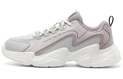 Anta Life Collection Anti-Slip And Wear-Resistant Breathable Low-Top Chunky Sneakers Women's Pale Gray Skin Pink