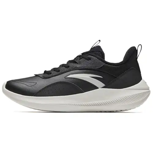Anta Liuyun Cushioning Slip Resistant Abrasion Resistant Low top Casual Running Shoes Men's Black/Ivory White