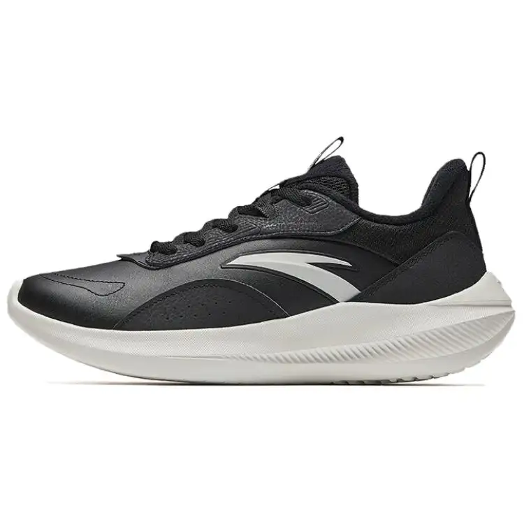 Anta Liuyun Cushioning Slip Resistant Abrasion Resistant Low top Casual Running Shoes Men's Black/Ivory White