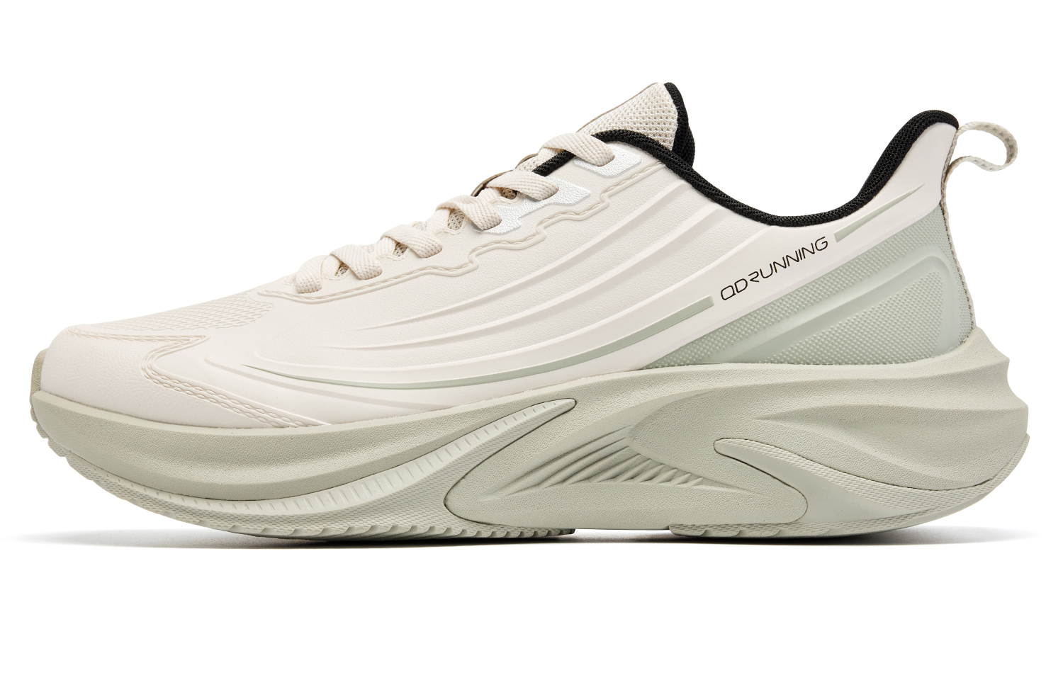 QIAODAN Rainwing 5.0 Running Shoes Men’s Low Top Antique Porcelain White, Black