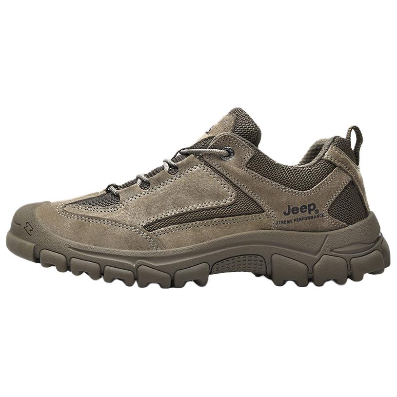 Jeep Hiking, Fleece Lined And Thickened Low top Outdoor Shoes Men’s Camel