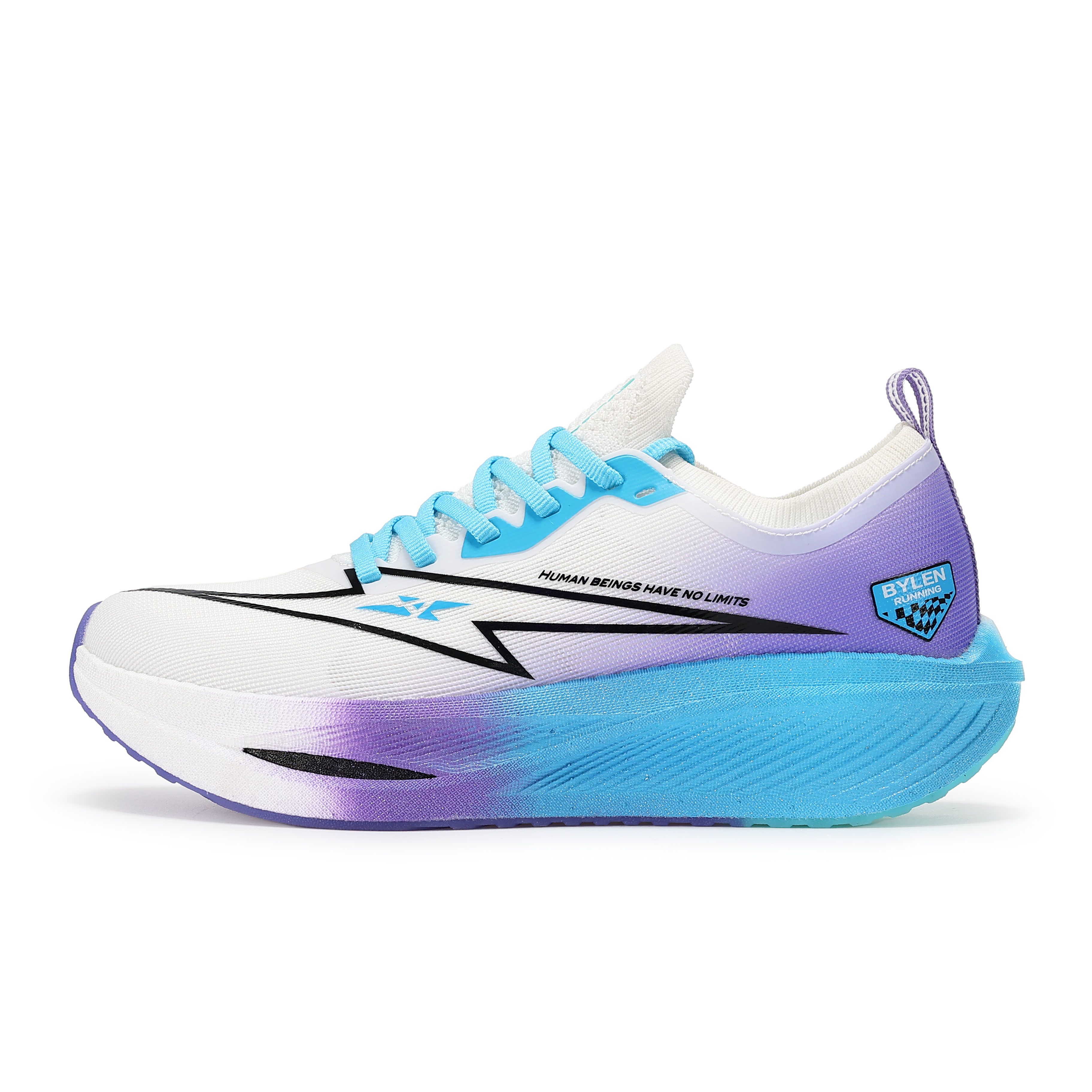 BYLEN Cushioning Abrasion Resistant Rebound Low top Running Shoes Unisex Purple Blue