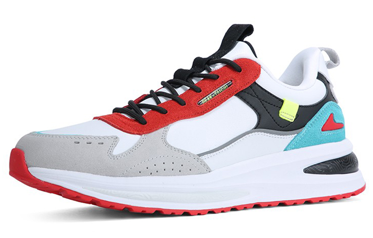 PEAK Cushioning Slip Resistant Abrasion Resistant Lightweight Rebound Balance Low top Running Shoes Men’s White Red