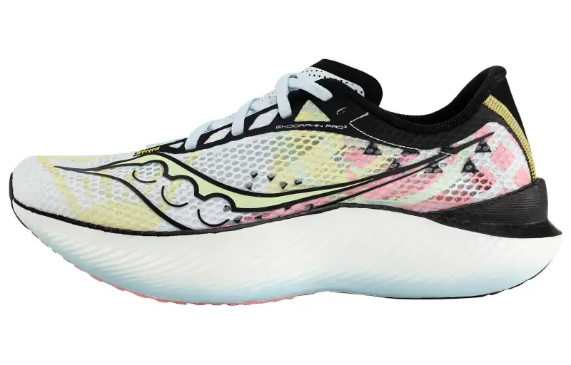Saucony Endorphin Pro 3 Running Shoes Unisex Low Top White/Yellow/Pink